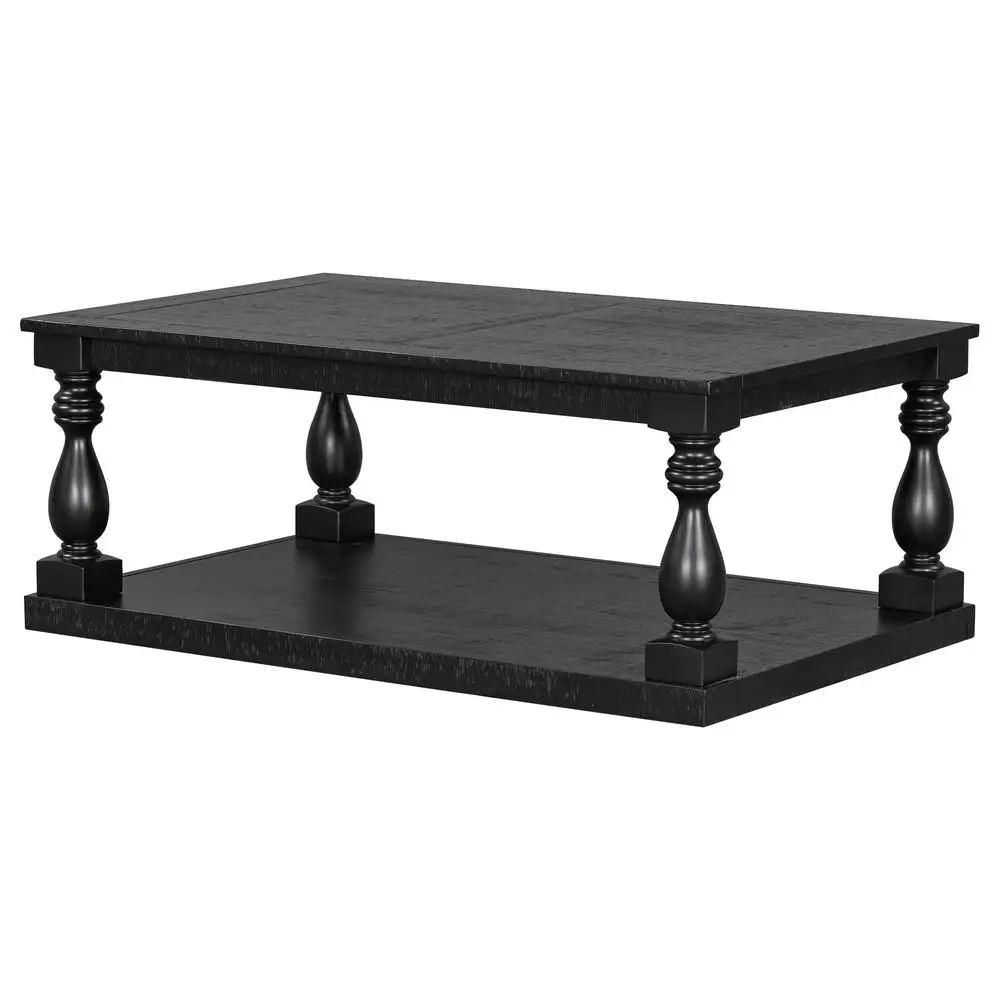 Stolik kawowy w stylu vintage, artystyczny wazon, nogi w kształcie kolumn, luksusowa okleina sosnowa, ponadczasowy urok, salon, gabinet.