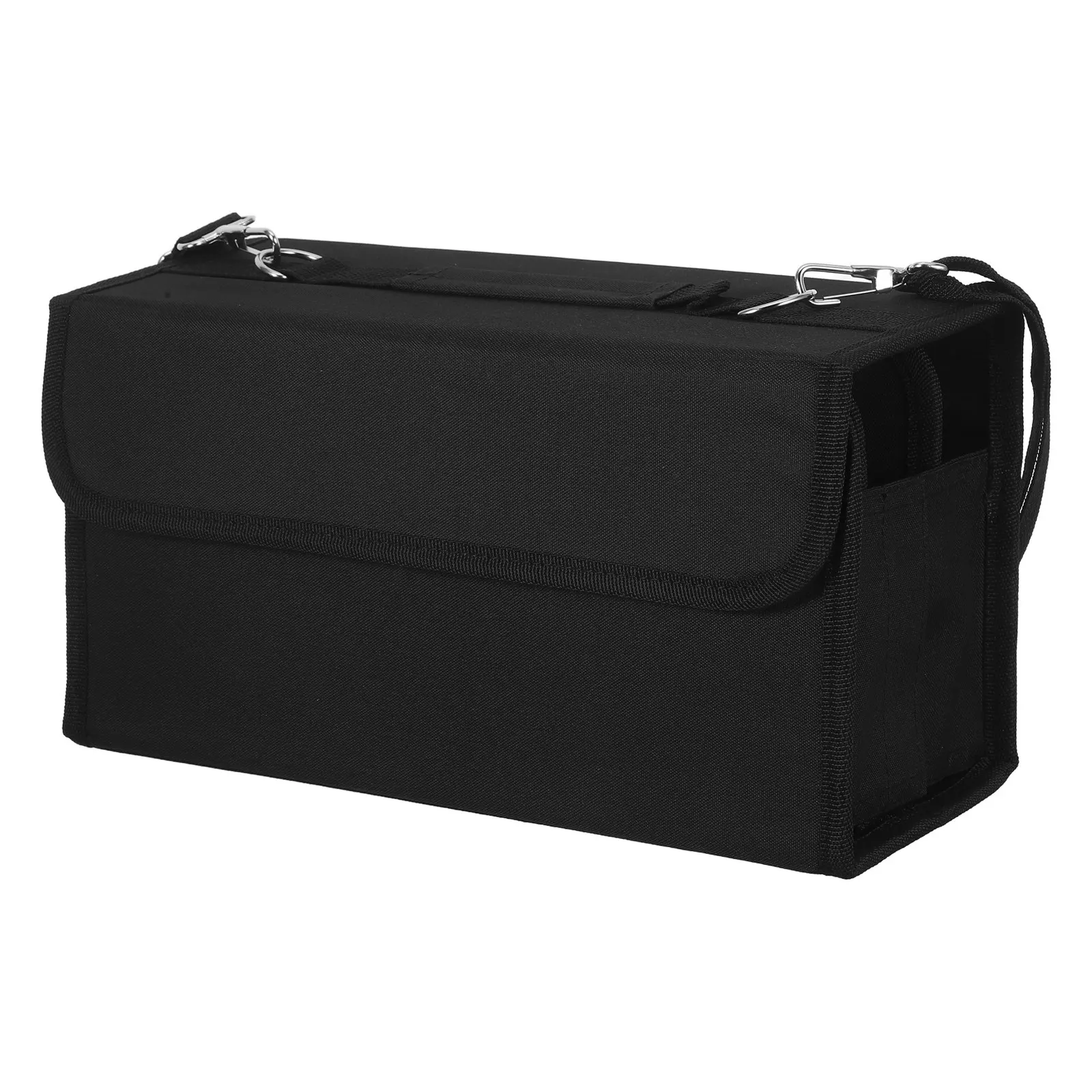 80-Slot Marker Carrying Bag Elastic Strap Vertical Storage Pouch for Highlighters Lipscense Tubes Fat Brushes Craft Art Office