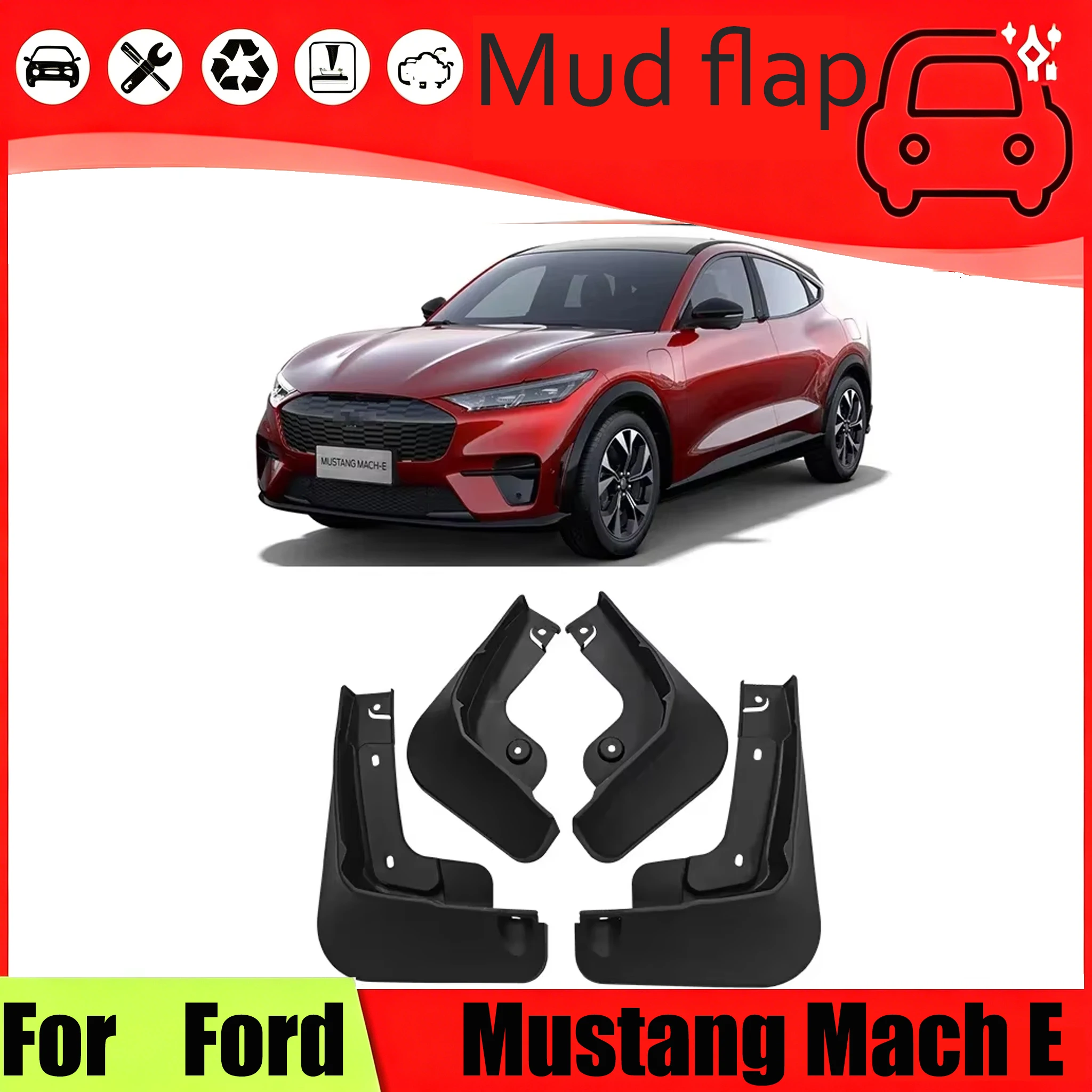 Front Rear Splash Guards MudFlaps Mudguards For Ford Mustang Mach e Mach e 2022 2021 Fender Car Accessories Mud Flaps