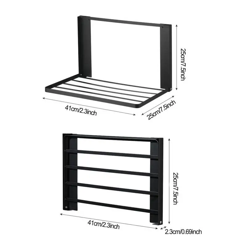 Imagem -06 - Prateleiras Rústicas Montadas na Parede Dobrável Ímã do Refrigerador do Suporte Prateleira Dobrável para o Banheiro Quarto Sala de Estar Cozinha