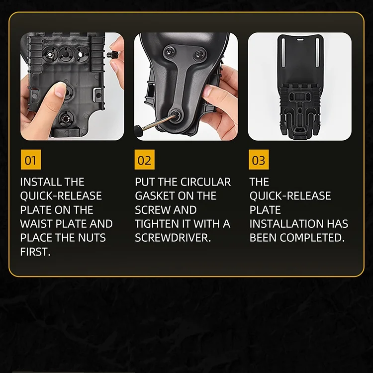 3-teiliges Drop-Leg-Holster-Set mit Schnellverschluss und QLS 19/22-Adapter – Gürtelschlaufe, bequem, elastisch und gummiert für Jagd und Angeln – Detail 26