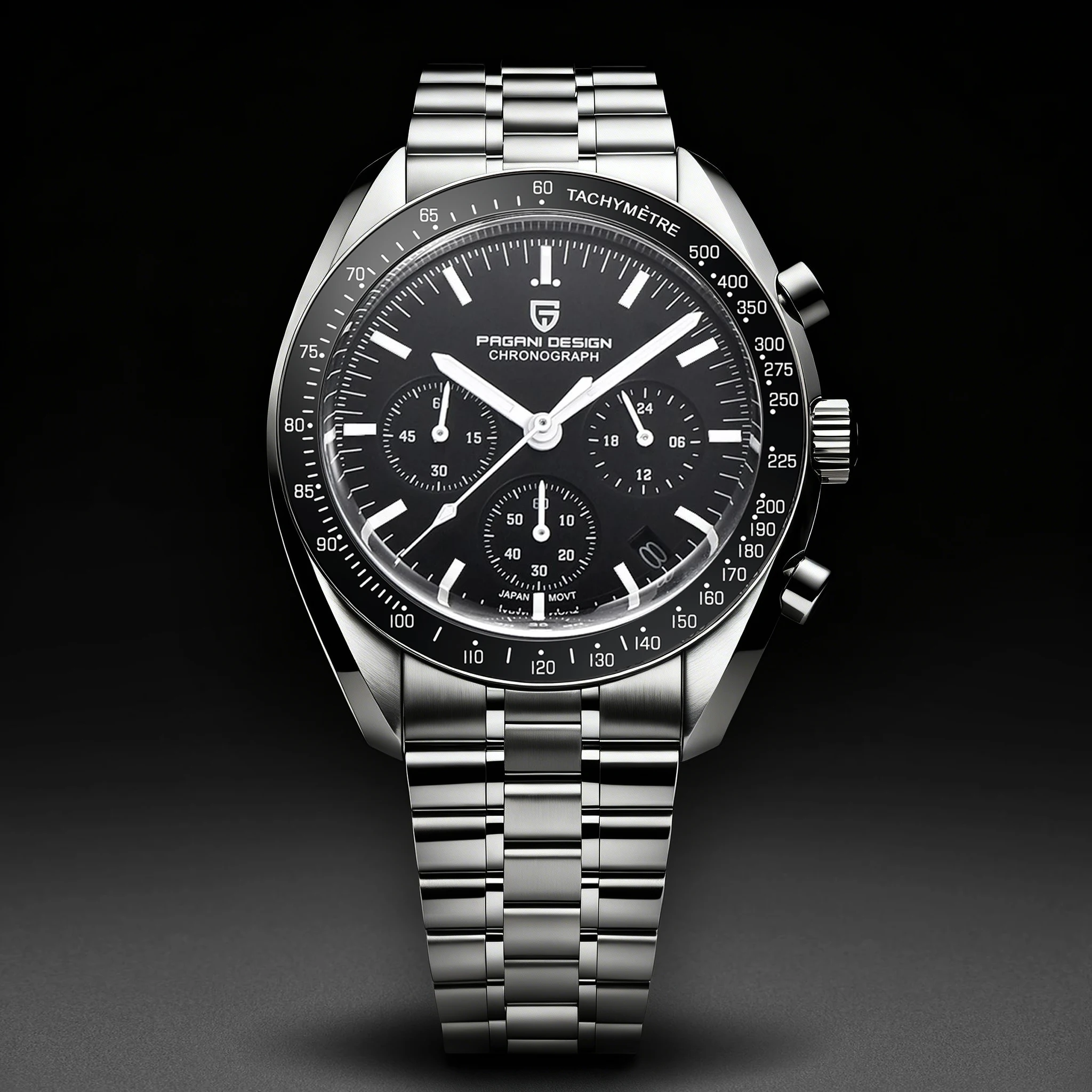 

Мужские часы PAGANI DESIGN 2026 New Moon, роскошные кварцевые часы для мужчин, сапфировое стекло AR, водонепроницаемость 100 м, хронограф.