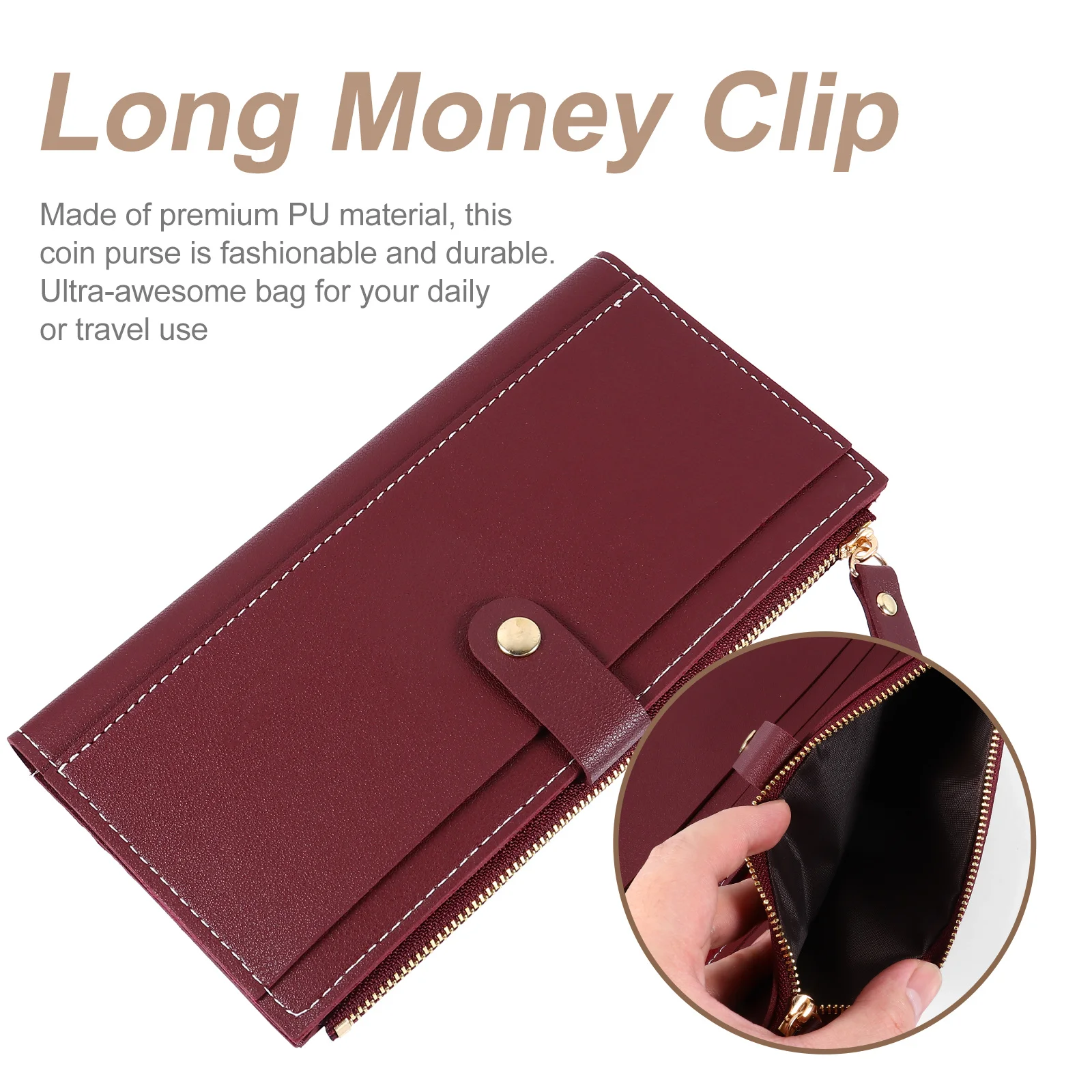 

1Pcs Multifunctional Long Wallet Women Coin Purse Three Fold PU Wallet Small Change Purse Card Organizer Fashion Storage Bag