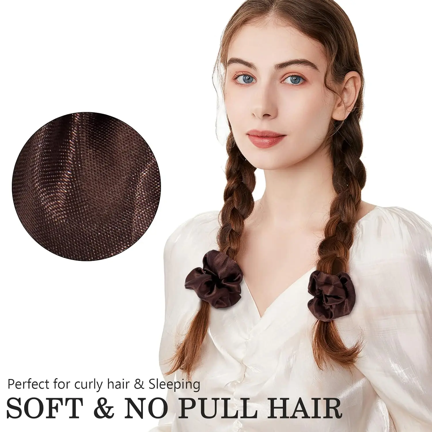 Scrunchies de cetim para mulheres e meninas, pacote com 60, elásticos de seda de cetim para cabelo para meninas, elásticos de cabelo de cetim