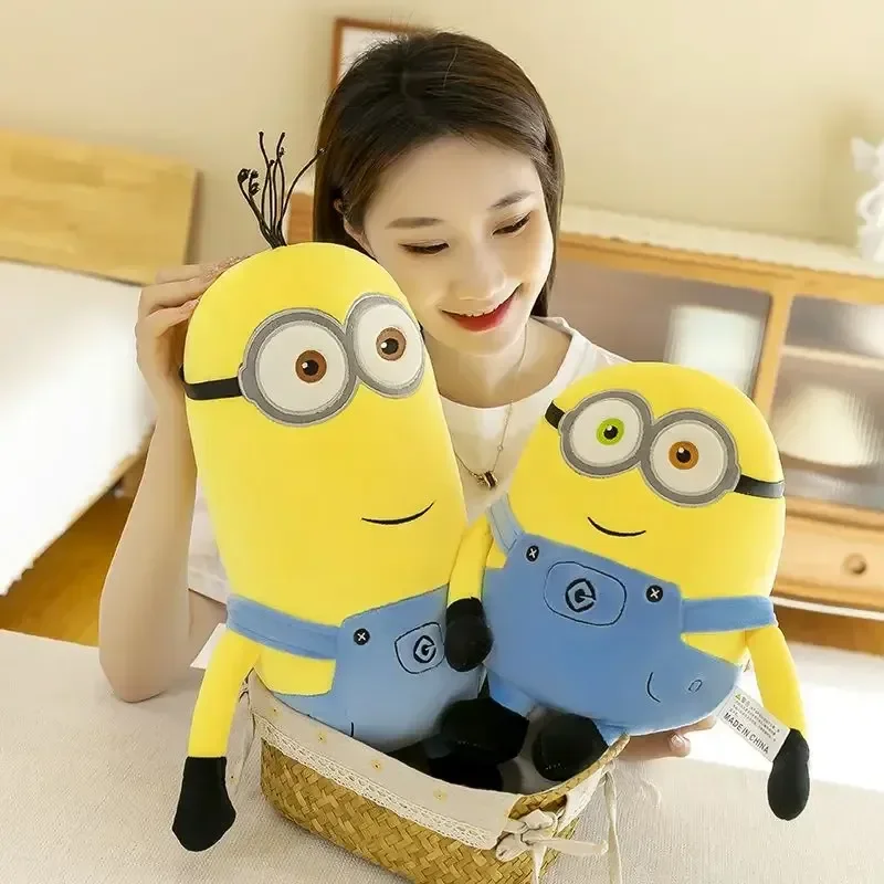 Hot Cute Minions Movie Characters Yellow Plush Toys Bob Stuart In Jeans Soft Dolls Pillow & Hobbies Christmas Ornaments Gifts