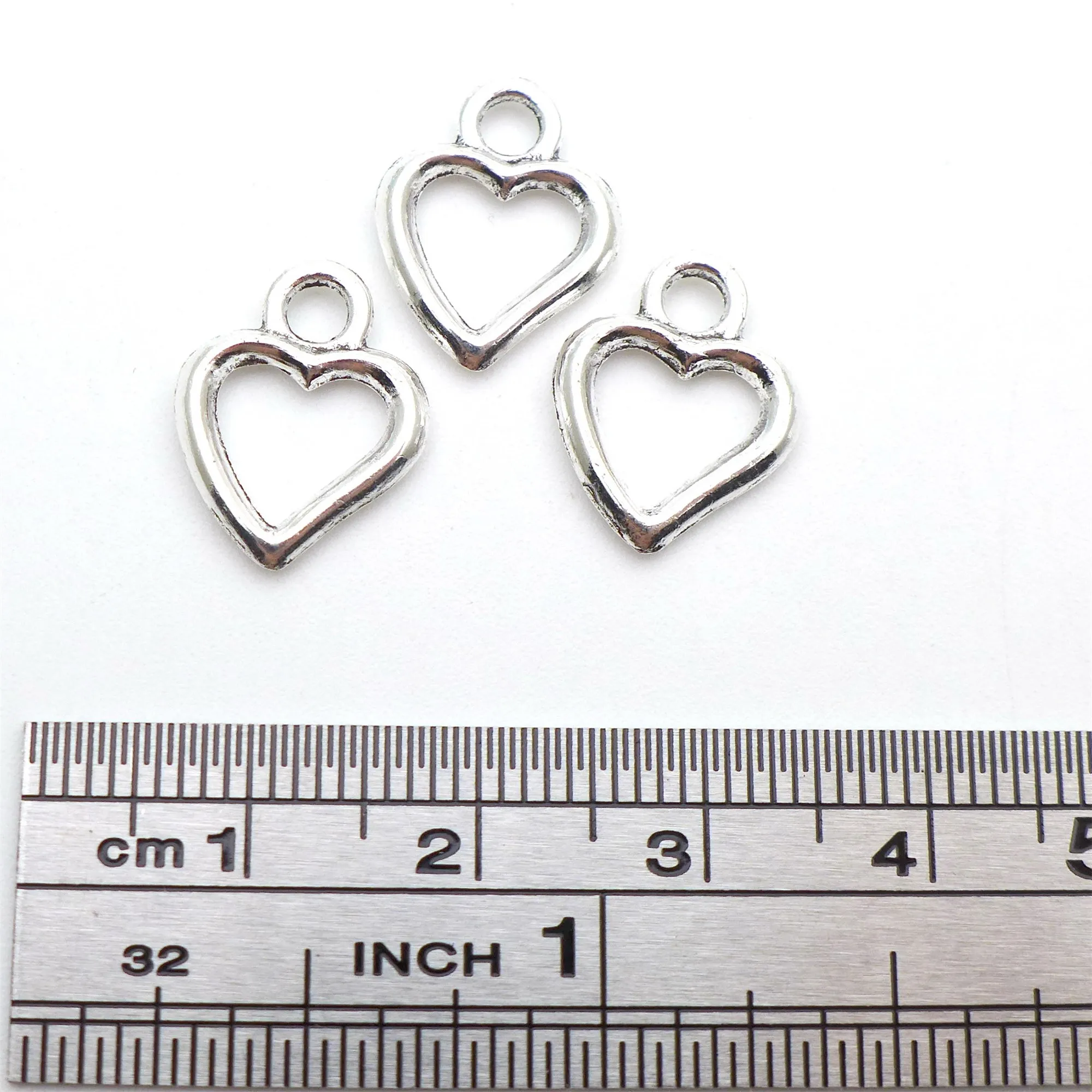 

200pcs 14*11MM Zinc Alloy Antique Silver Love Heart Peach Tibetan Charm Pendant Jewelry Earrings Women Crafts DIY