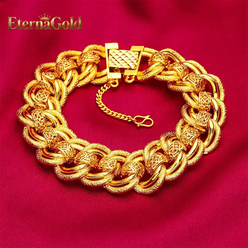 

EternaGold 24K Gold 20mm Men's Bracelet | AU999 Pure Gold, bold link design, 20mm size, exudes masculine strength
