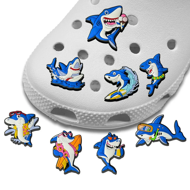 4/8/50/100 Stück Hai-Meerestier-Schuhcharms, Zubehör, Dekorationen, PVC, klassische Clog-Schnalle für Kinderpartys, Weihnachtsgeschenke – Detail 4