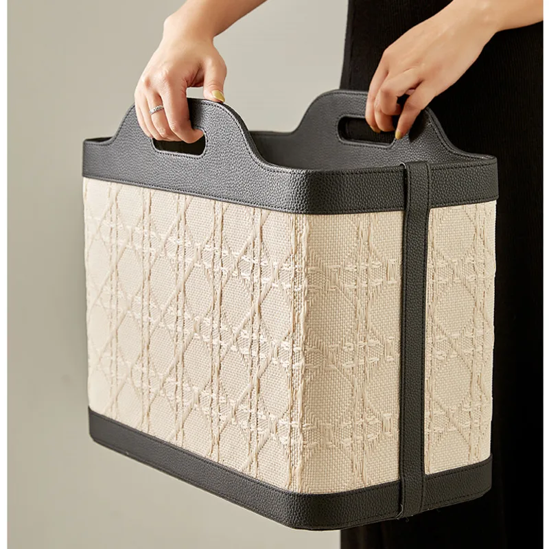 

Middle Ancient Style Storage Basket, Vine Grass Weaving Laundry Bucket, Multifunctional Organizer Box, Practical Bathroom Items