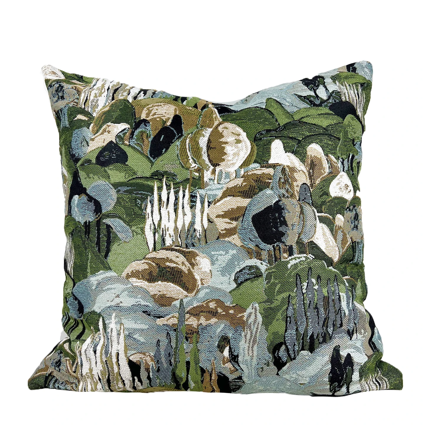 ESSIE HOME Greenario bosque árboles verde Jacquard oliva funda de cojín funda de almohada tela tapiz