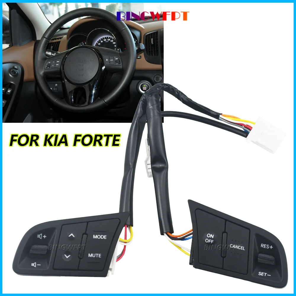 With Backlight Steering Wheel Music Control Button Volume Up And Down Cruise Button For Kia Forte Shuma Cerato Koup 2008 - 2012