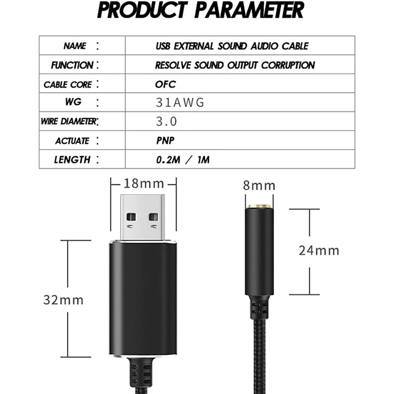 USB To 3.5Mm Headphone And Microphone Jack Audio Adapter With 3.5Mm Combo Aux Stereo Converter For Headset Mac PS4 PC