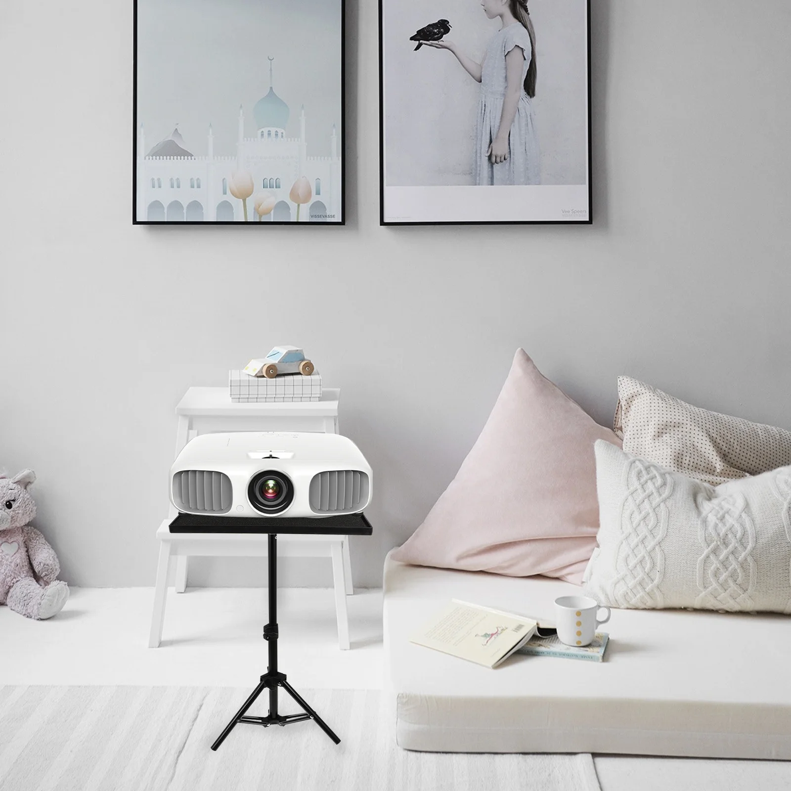 

Projector Tripod Stand Foldable 55Cm Adjustable Holder Laptop Tablet Projector Shelf for Home Business Meeting Outdoor