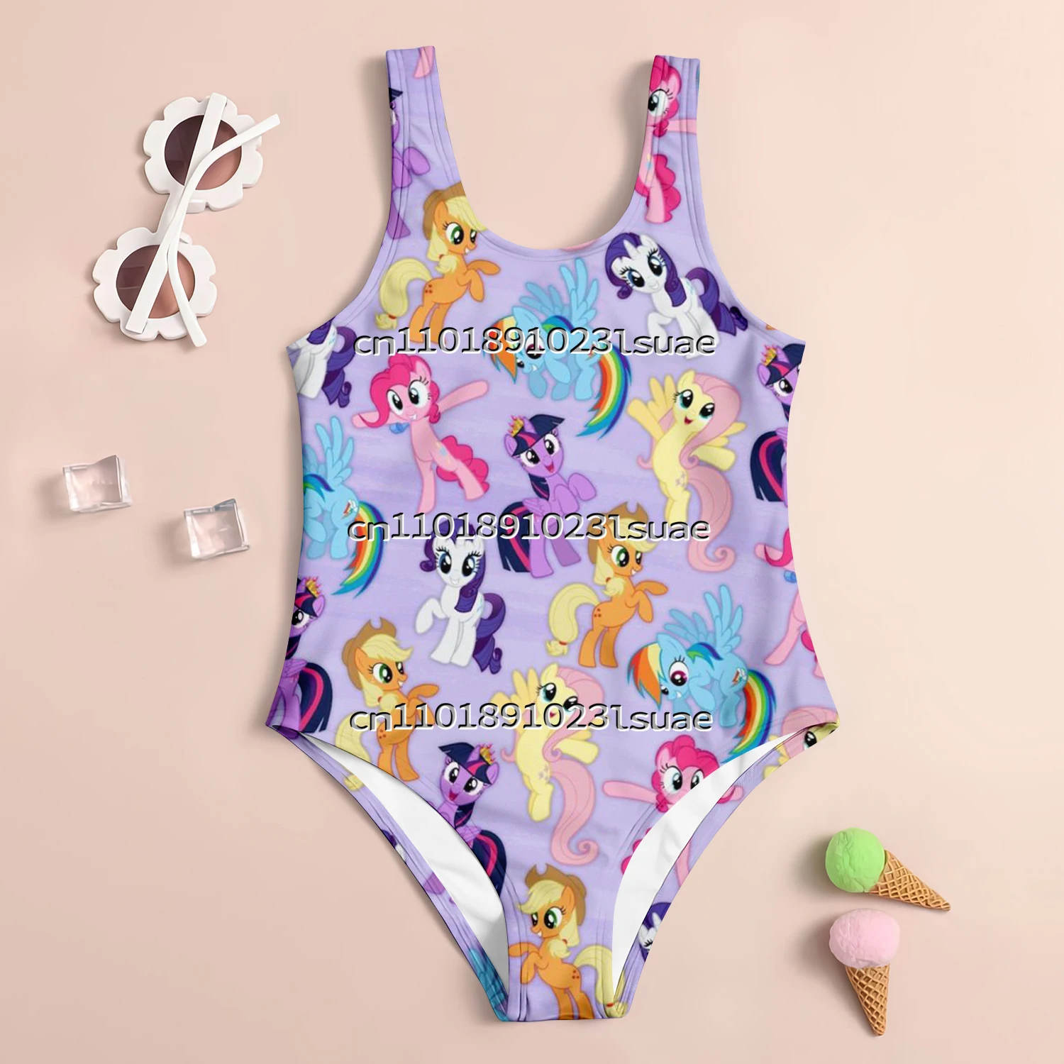

Summer Miniso Fashion Children's Cute Swimsuit Women's Cartoon Casual Baby Girl Beach Wear Sunscreen Swimming Set Party Swimsuit