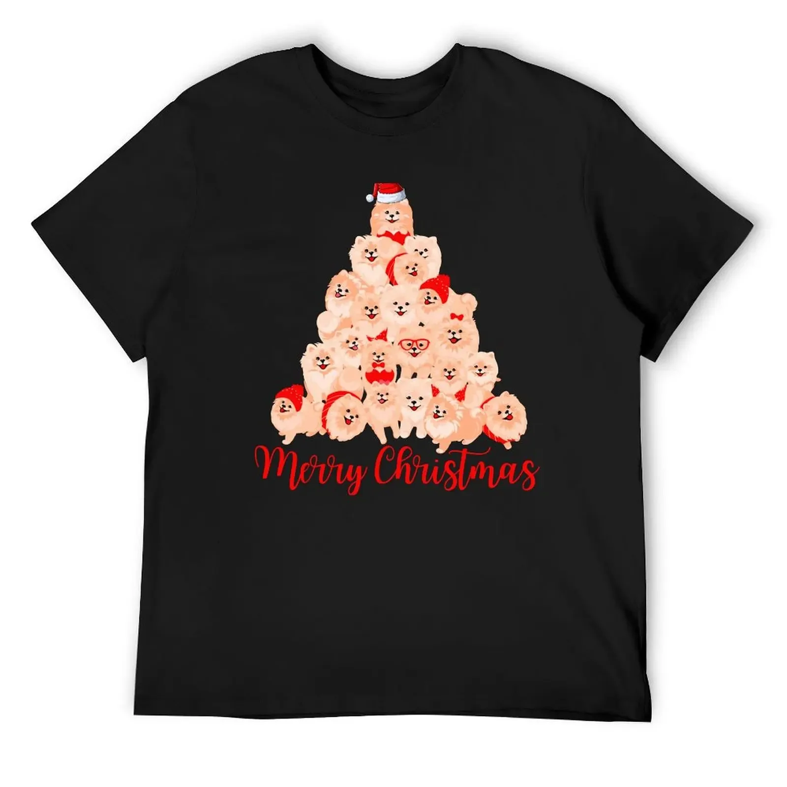 

Pomeranian Christmas Tree Merry Christmas Pomeranian T-Shirt baggy shirts boys whites Funny t-shirts slim fit t shirts for men