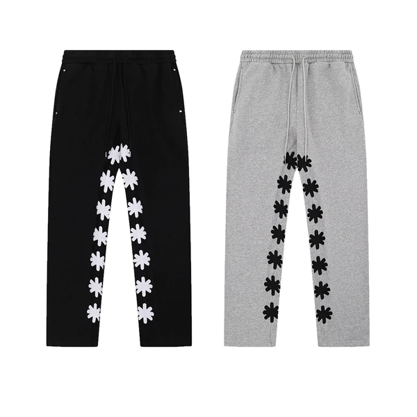 Lostdws الكلاسيكية المطرزة شعار شارع العليا فضفاض مستقيم الساق السراويل الطويلة الخريف العصرية الرجال المرأة بناطيل كاجوال