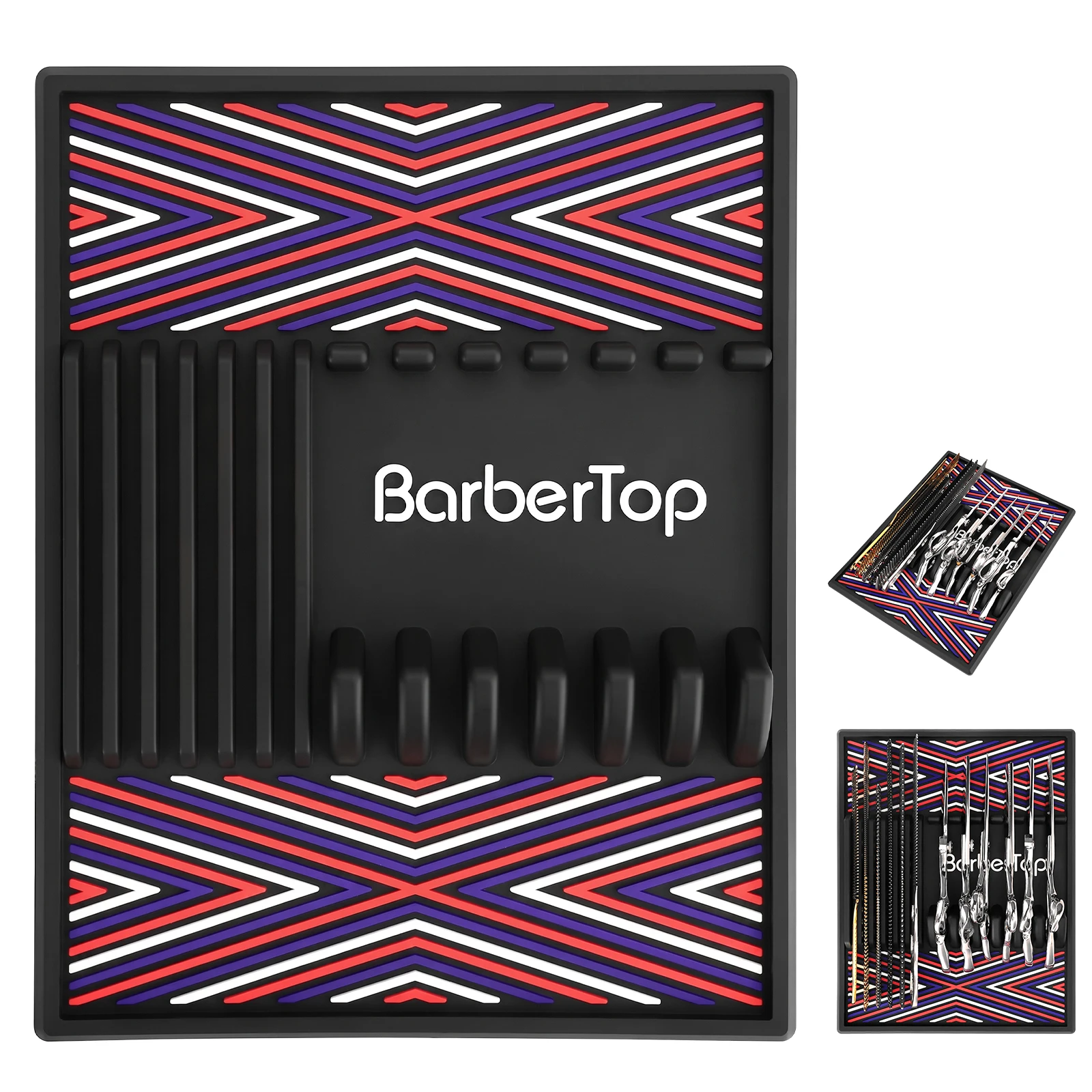 

Silicone Barber Tool Pad Heat Resistant Non Slip Waterproof Desk Mat for Hairdressing Scissors Clipper Stand