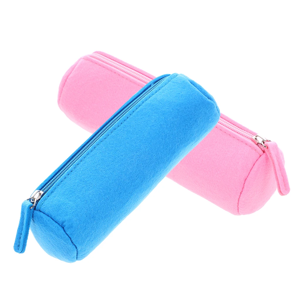 

2pcs Felt Pencil Bag Case Small Cute Pouch for Girls Stationery Box Large Capacity Zipper Lightweight School Office