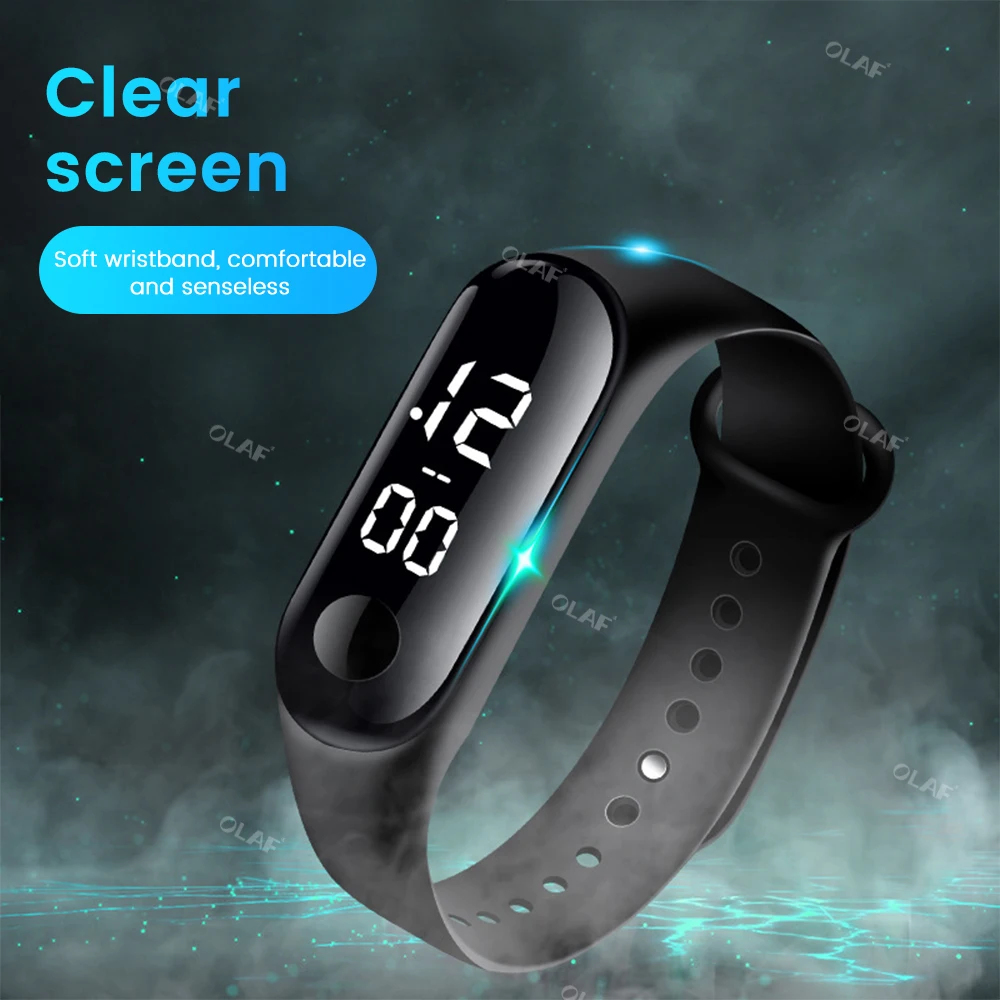 Muti-color Children's Smart Watch LED Digital Wrist Watch for Boy Girl Waterproof Touch Kids Watch Baby Student Sport Bracelet