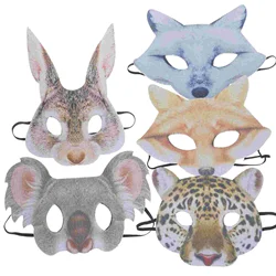 5 uds máscara de animales accesorio de fiesta carnaval zorro Digital mujeres mascarada plástico máscaras de Halloween animales mujer hombre