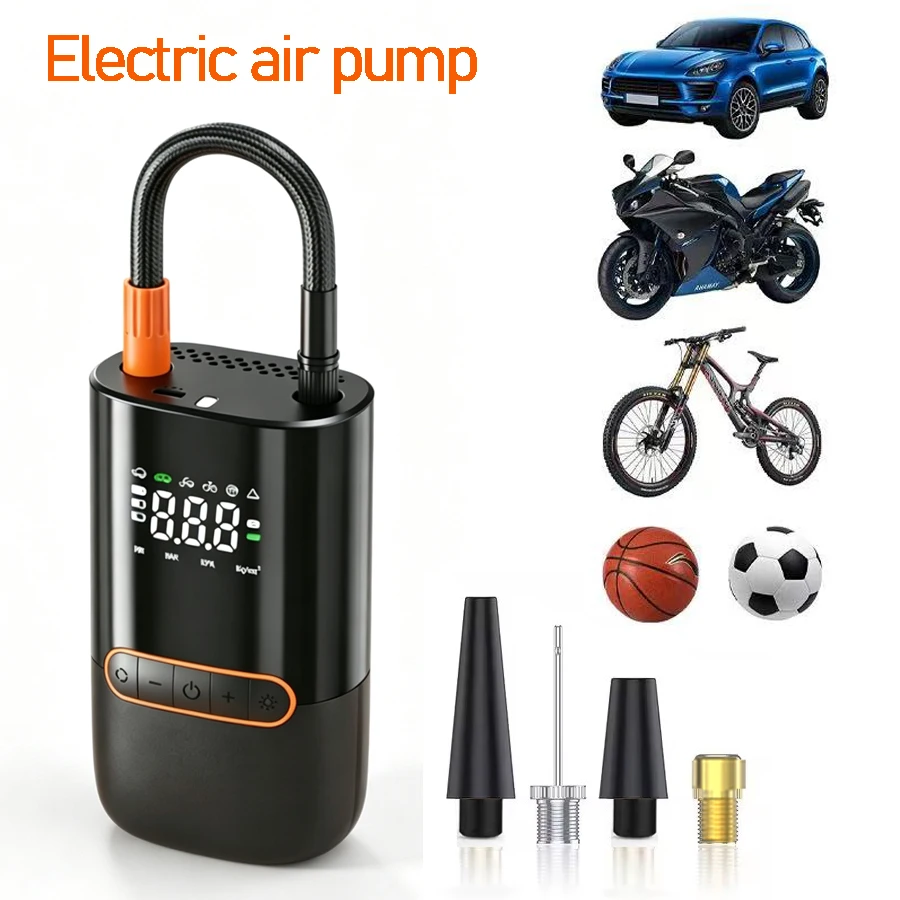 Car Tire Inflator Portable Air Compressor 4X Faster Inflation 150PSI Air Pump Digital Pressure LED Light for Car, Moto Bike Ball