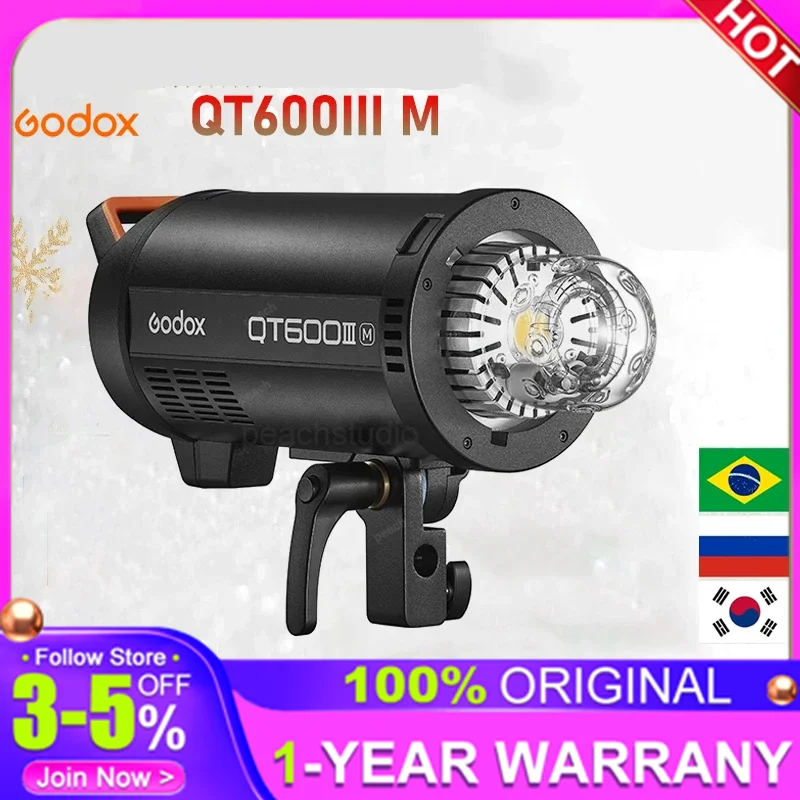 Godox QT600III QT600IIIM 600W 1/8000s High Speed Studio Flash Light Built in 2.4G Wirless System 40W LED Modeling Bulb