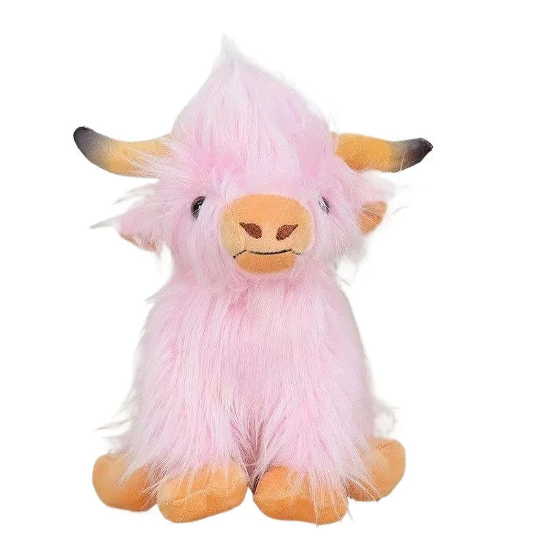 Cute Highland Cow plush toys. Animal bison plush doll are soft but not easily deformed.Plush room decoration birthday gift