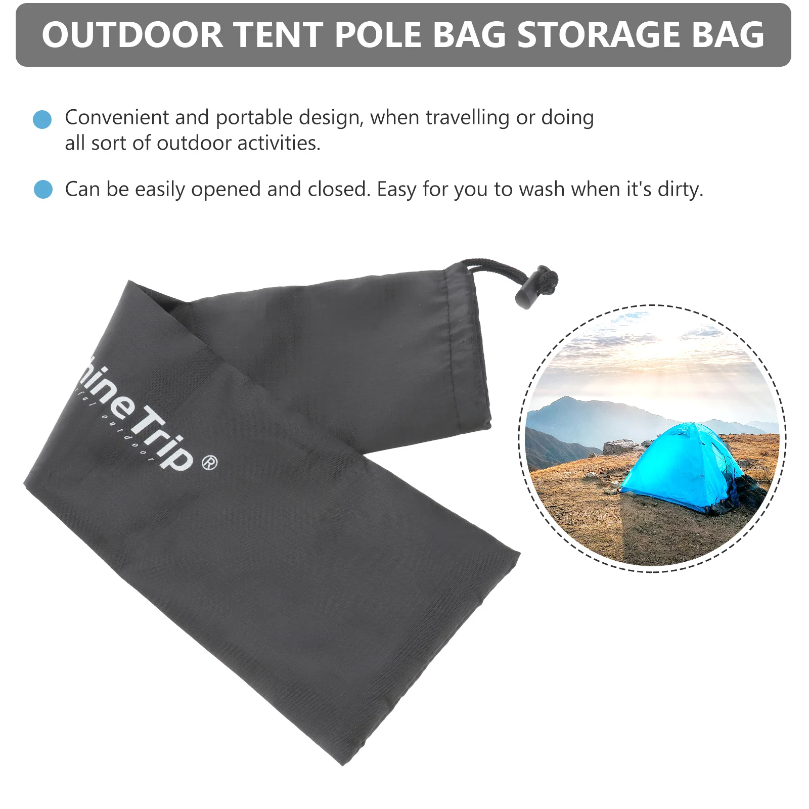 Tent Pole Storage Bag Trekking Pole Storage Pouch Camping Organize Storage Fishing Rod Pouch Awning Pole Bag Multifunction