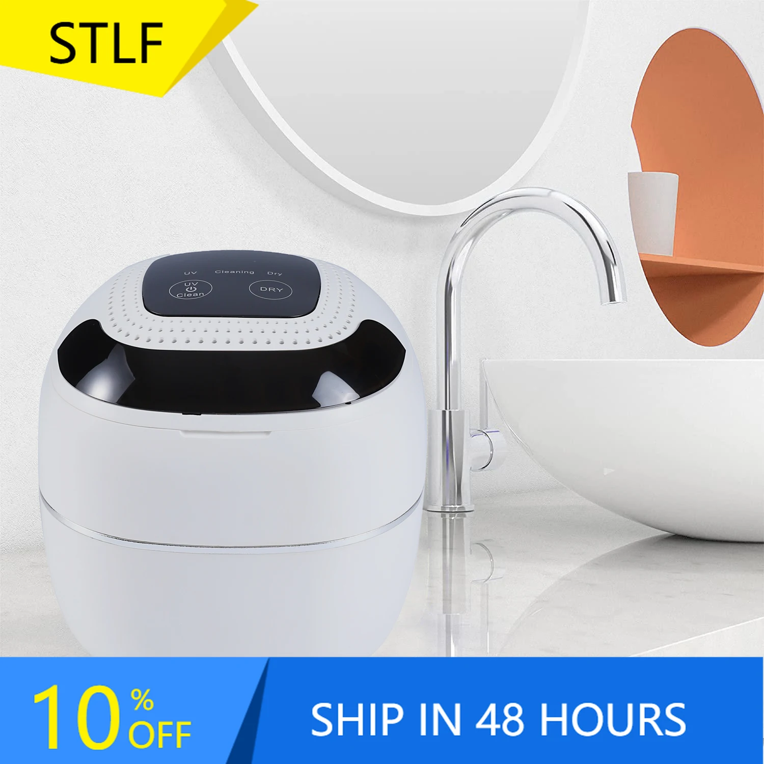 

STLF Ultrasonic Cleaning Machine with UV and Drying Fan 45000Hz High Frequency Wash Cleaner Jewelry Glasses Watch Ring Dentures