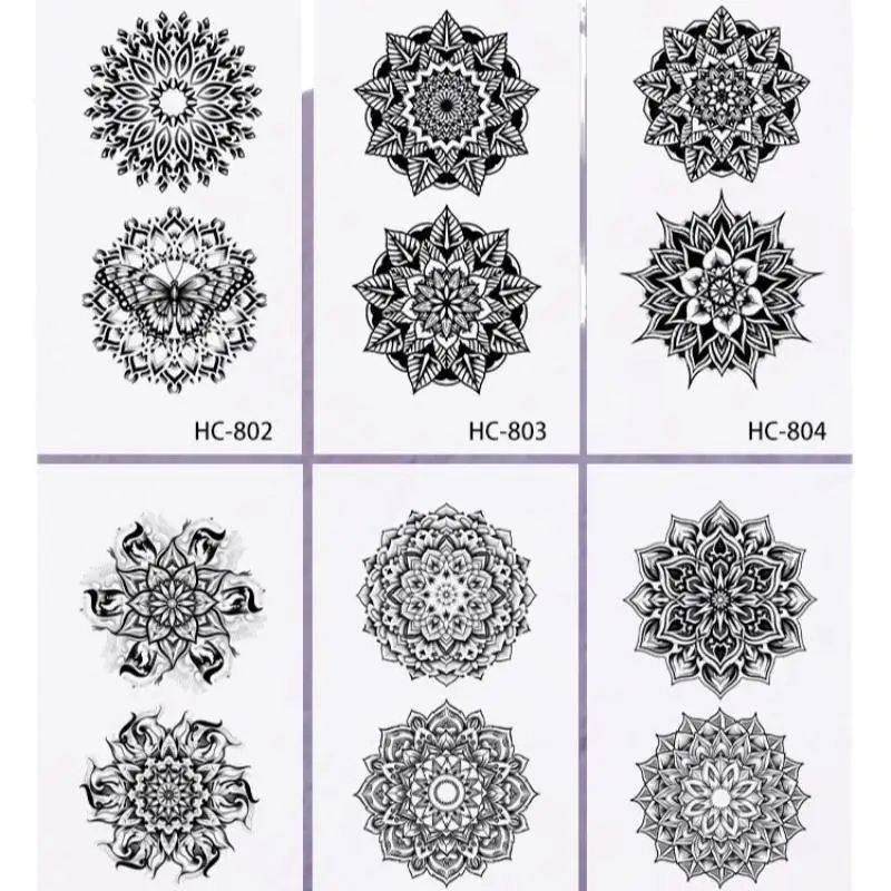 2/3/6/8 Sheets Datura Pattern Breast Temporary Tattoos Herbal Juice Waterproof Anti Sweat Nipple Cover Fake Tattoo Sticker Last