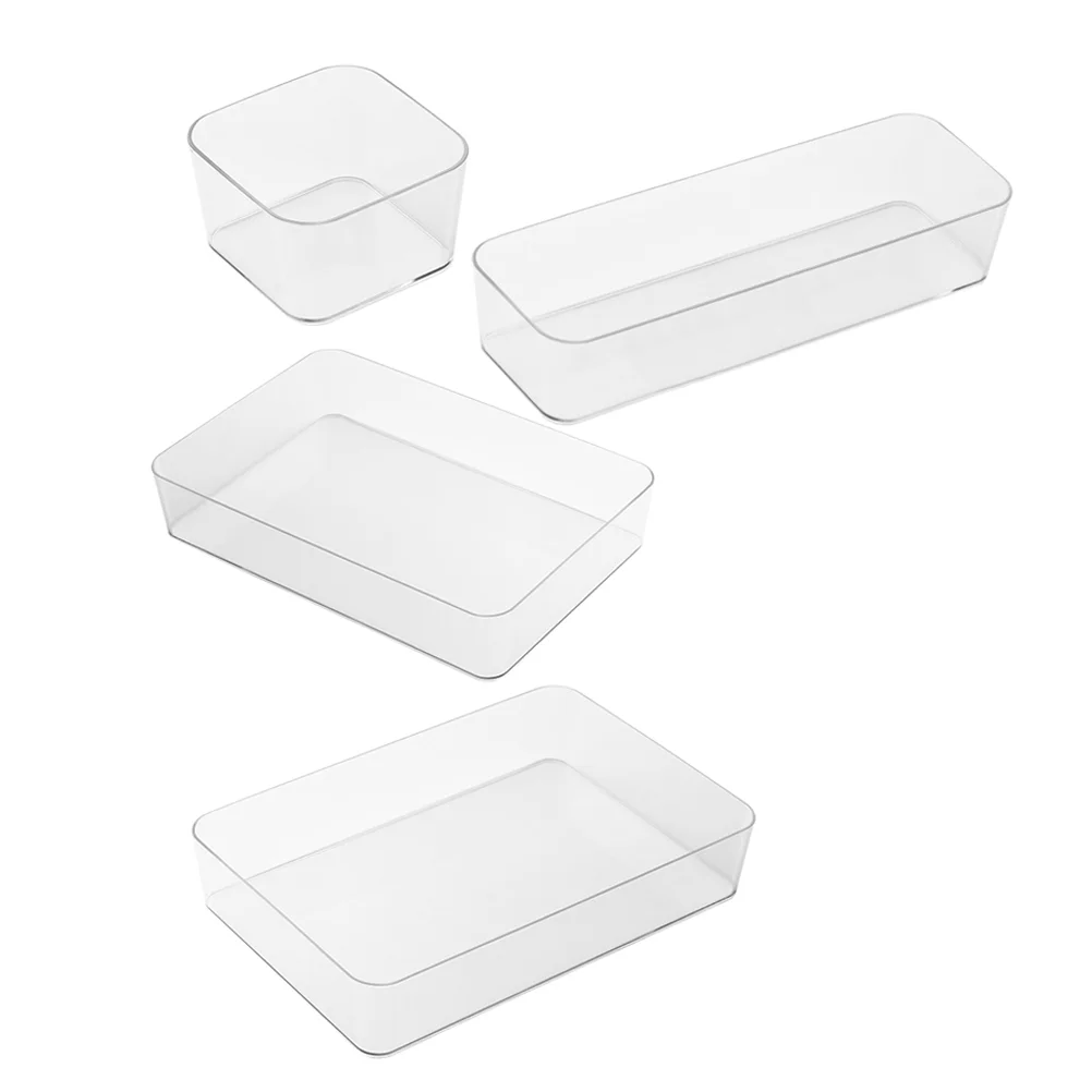 

Transparent Storage Box Vanity Tables Drawer Organizers Makeup Acrylic Clear Desk The Pet Drawers Tray for Bedroom Bins