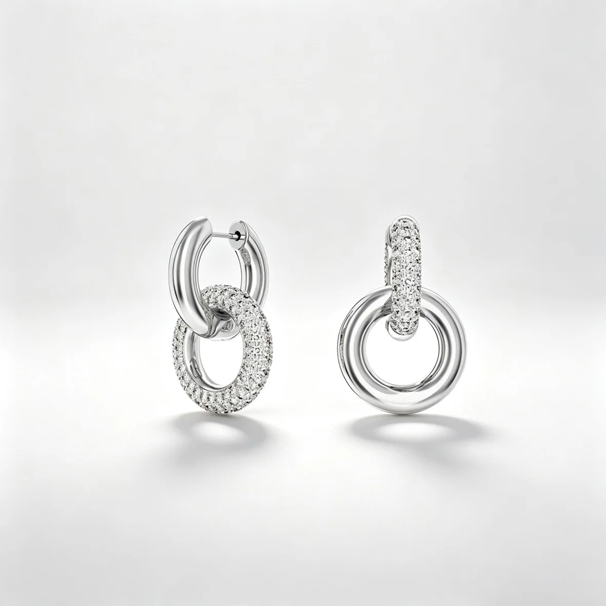 Women's Minimalist Double Ring Zircon Jewelry Set