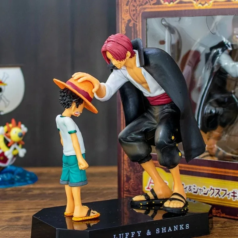 Figura de Anime de una pieza de 18cm, cuatro emperadores Shanks, sombrero de paja, figura de acción de Luffy, figura de acción de una pieza Sabo Ace Sanji Roronoa Zoro