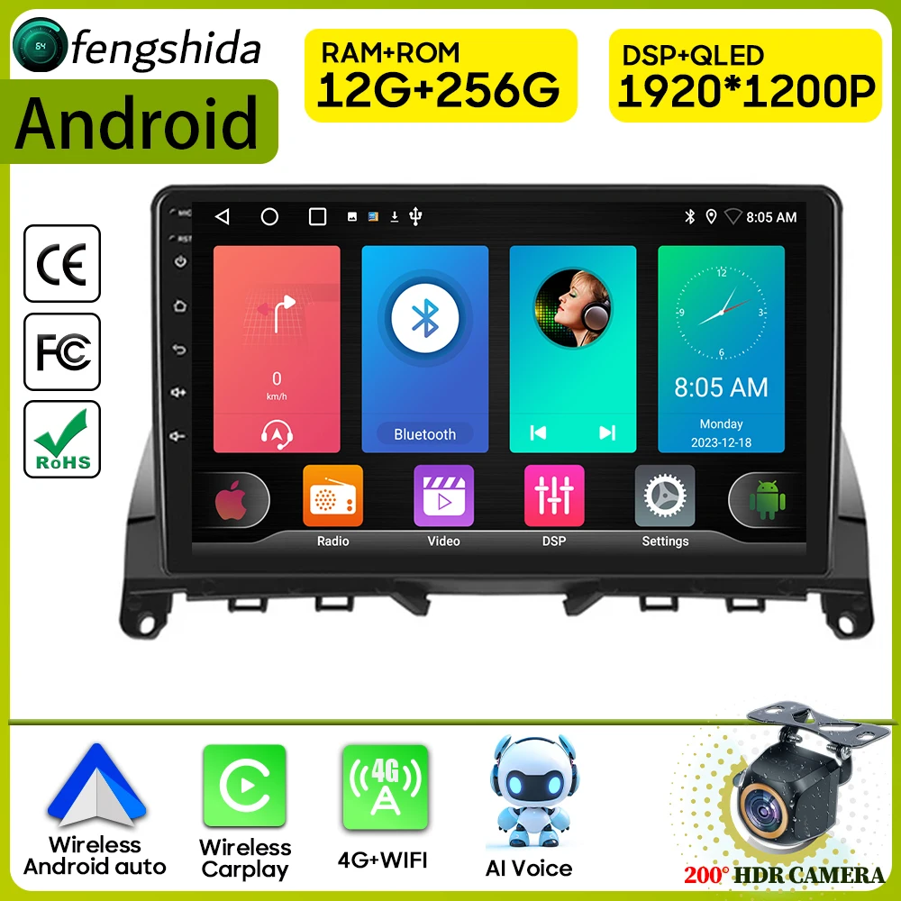 

Car Radio Carplay For Mercedes Benz C Class 3 C220 C180 W204 S204 2006-2011 Navigation GPS Android Auto Autoradio Wifi No 2din