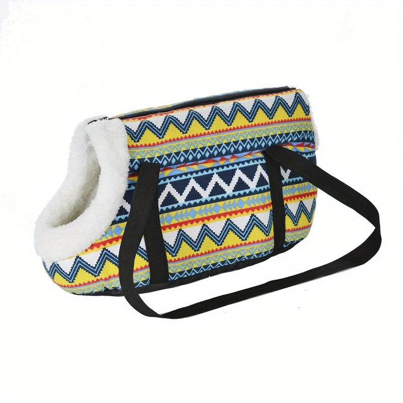 Winter Pet Outdoor Travel Shoulder Bag For Small And Medium Dogs, Warm Fleece Puppy Dog Bag, Breathable Outdoor Pet Bags