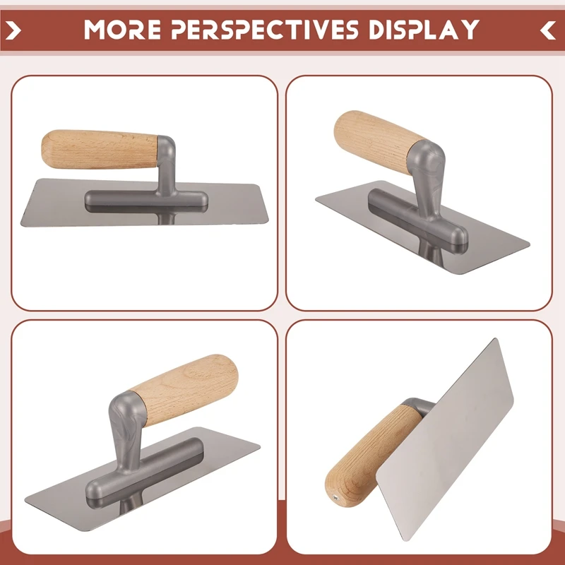 2 Pieces Stainless Steel Venetian Plaster Trowel, Paint & Plaster Trowel Sets Paint Plastering Finishing Hand Tools
