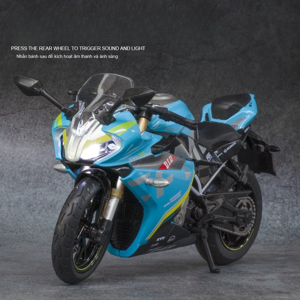 1:12 Spring Breeze CFMOTO-250SR Alloy Model motocykla Symulacja dźwięku Lekki samochód Metalowa zabawka na prezenty urodzinowe dla dzieci
