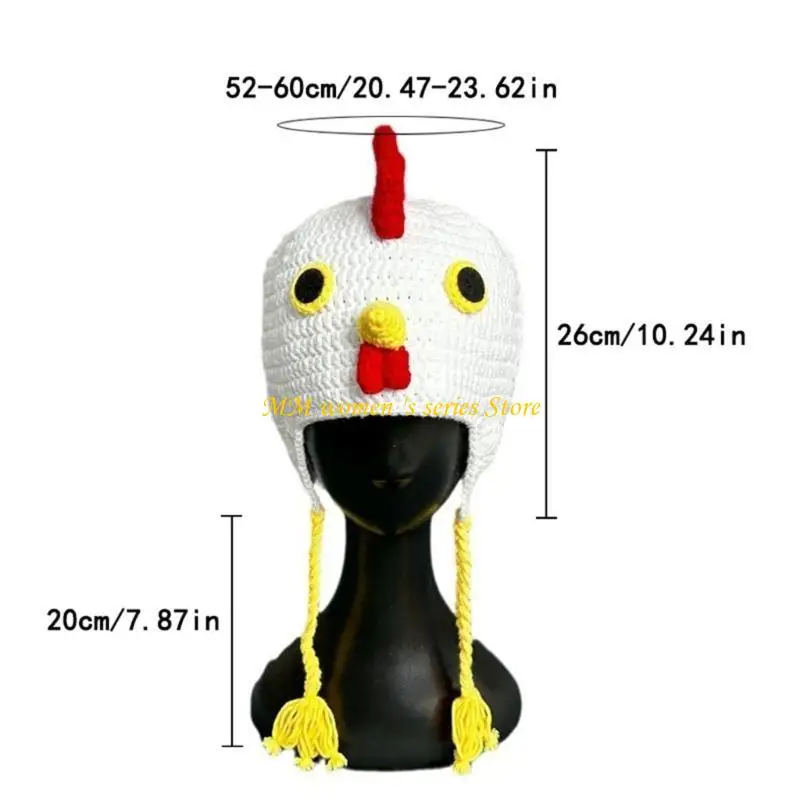 Q39C Chapeau dinde tricoté chaud doux, accessoires Festival, chapeau pour fêtes Thanksgiving vêtements chapeau