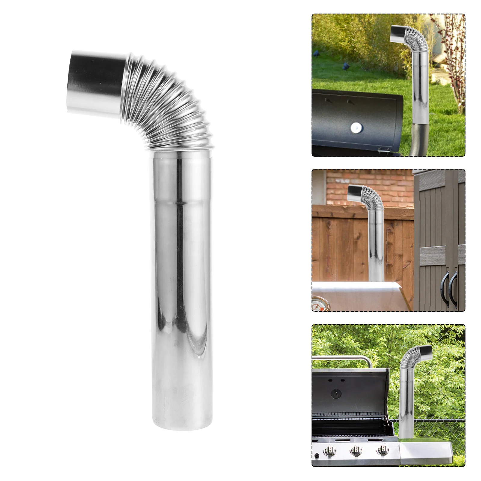 

1 Set Stainless Steel Chimney Elbow Pipe Flue Extension For Tent Camping Stove Accessories Outdoor Chimney Pipe Extension -