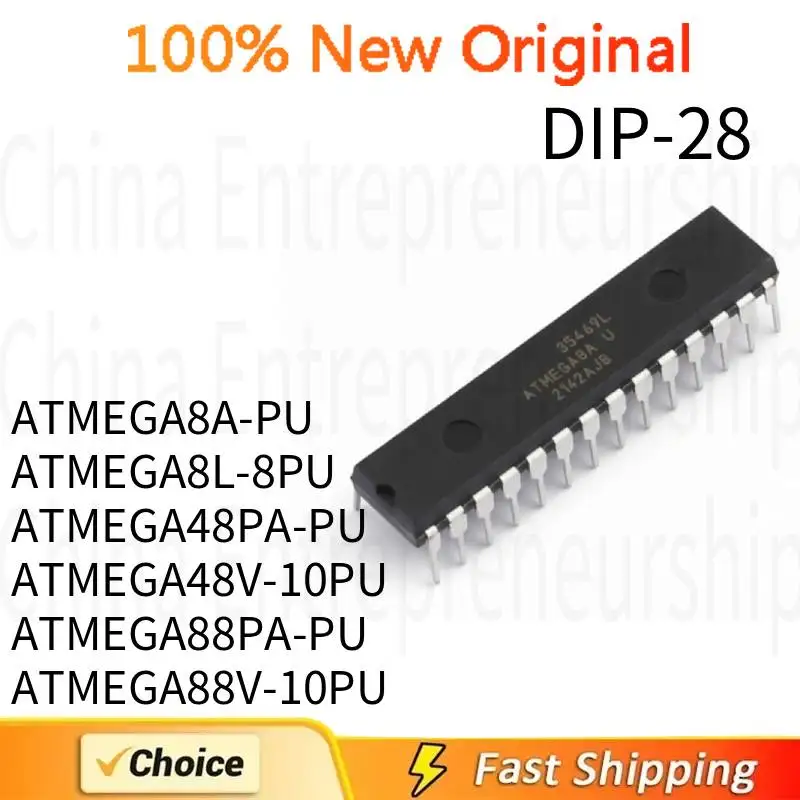 2 PCS DIP-28 ATMEGA8A-PU ATMEGA8L-8PU ATMEGA48PA-PU ATMEGA48V-10PU ATMEGA88PA-PU ATMEGA88V-10PU DIP-28 100%Quality Original