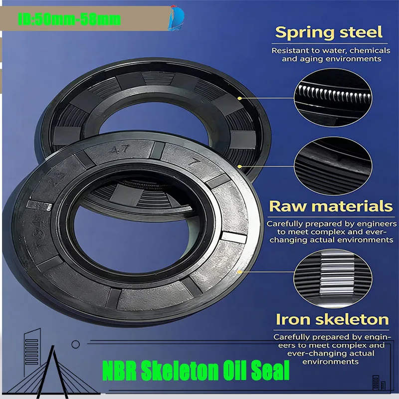 5-pcs set of nitrile rubber skeleton oil seals, featuring excellent sealing performance and superior oil resistance