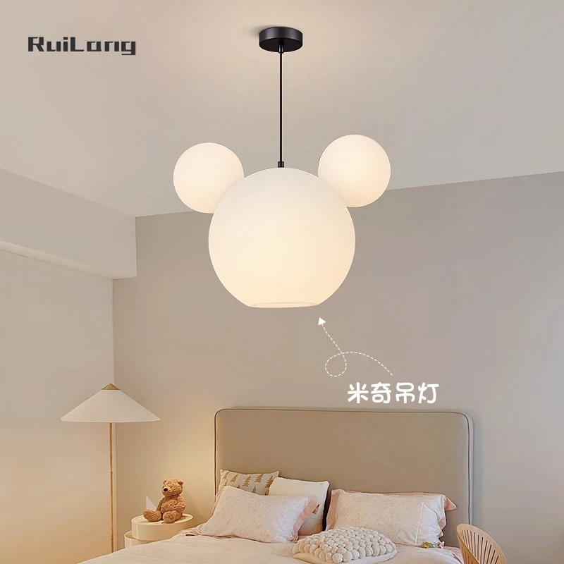 luz pendente nordica para criancas bola minimalista moderna luz suspensa lustre do teto do mickey para crianca quarto do bebe menina menino lampada do quarto 01