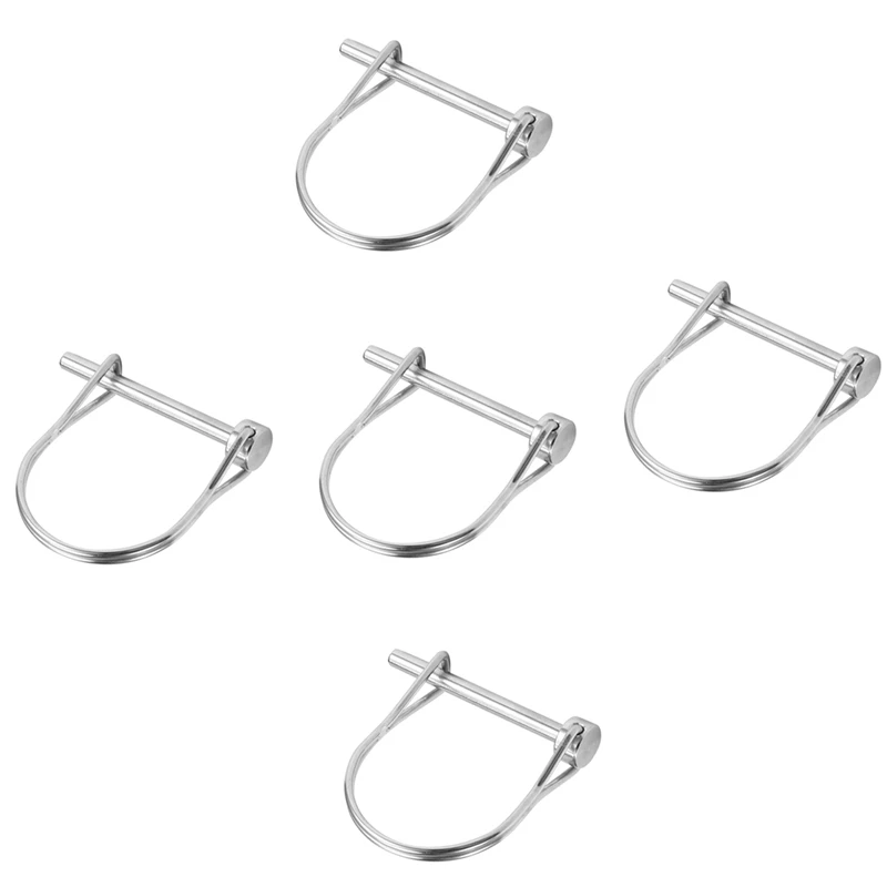 

5PCS 4.8*50Mm Steel Pin D Arch Wire Shaft Locking Lock Pin Safety Coupler Retainer Farm Trailers Cargo Boat Lawn Garden