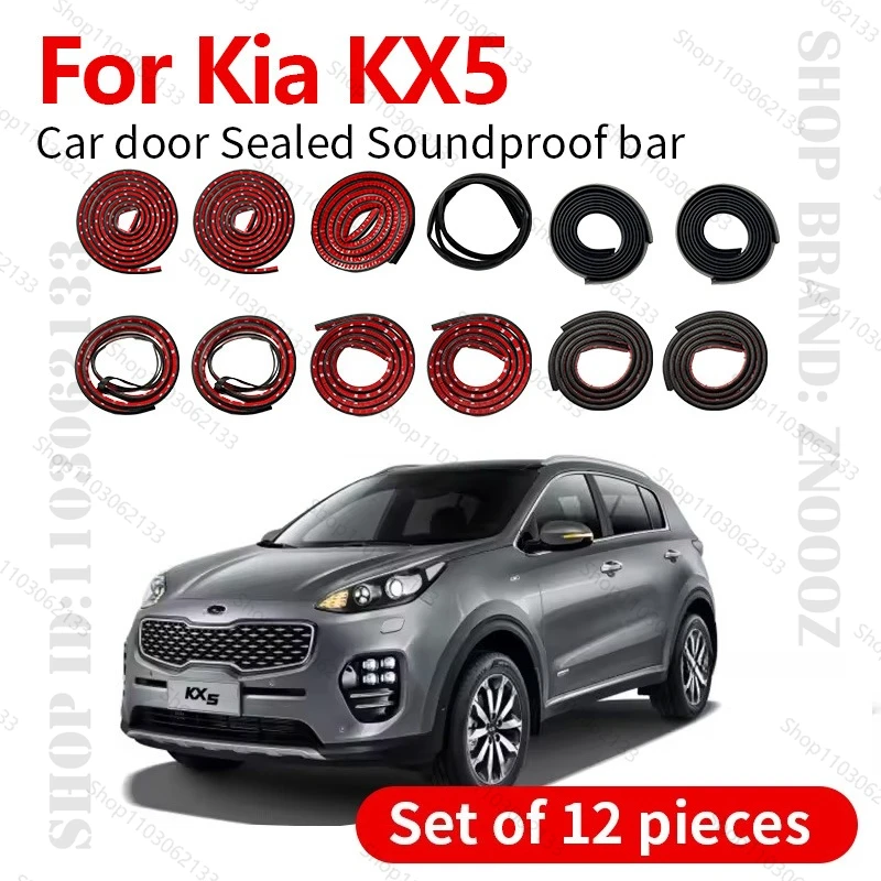 Car Door Seal Strip Rubber Double Layer Sealing Protector Soundproof Strip Dustproof Seal Strip 12PCS Set For 2016-2025 Kia KX5