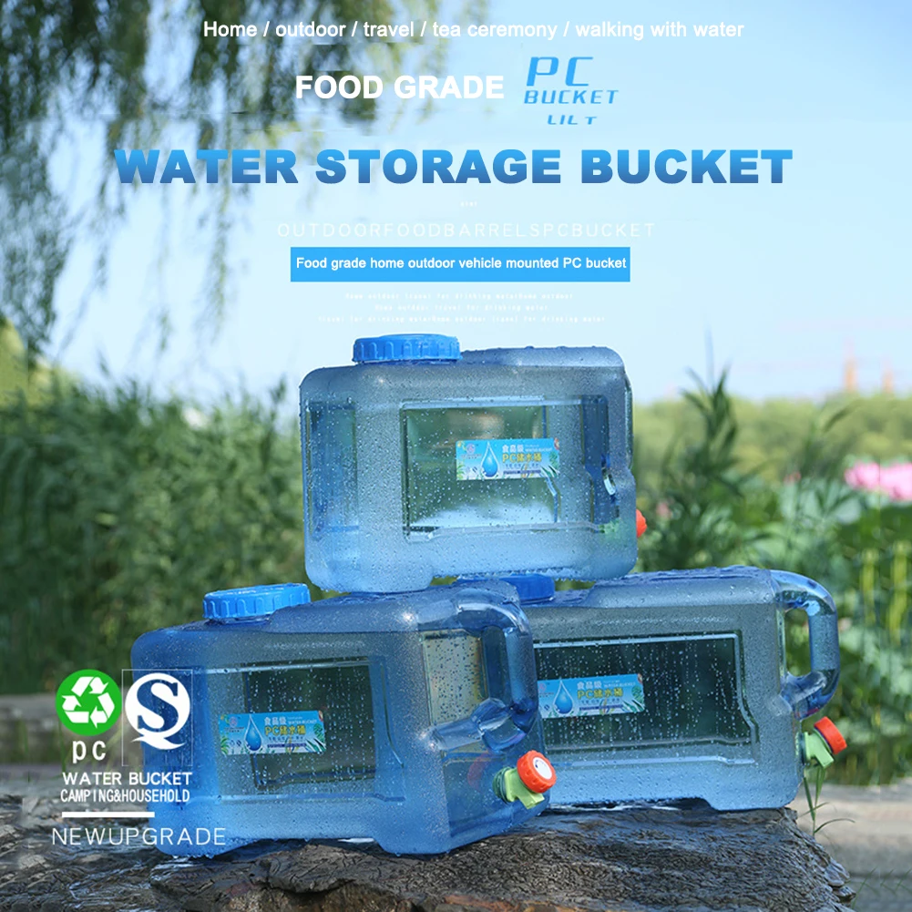 18l 20l 22l Camping Bucket Water Storage Outdoor Water Bucket Big Capacity Water Container with Tap Food Grade for Picnic Hiking