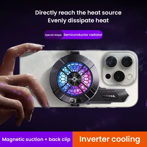 Mobile Phone Cooler Semiconductor Cooling Fan Heat Sink Magnetic Back Clip IOS Android Tablet Game Cooler