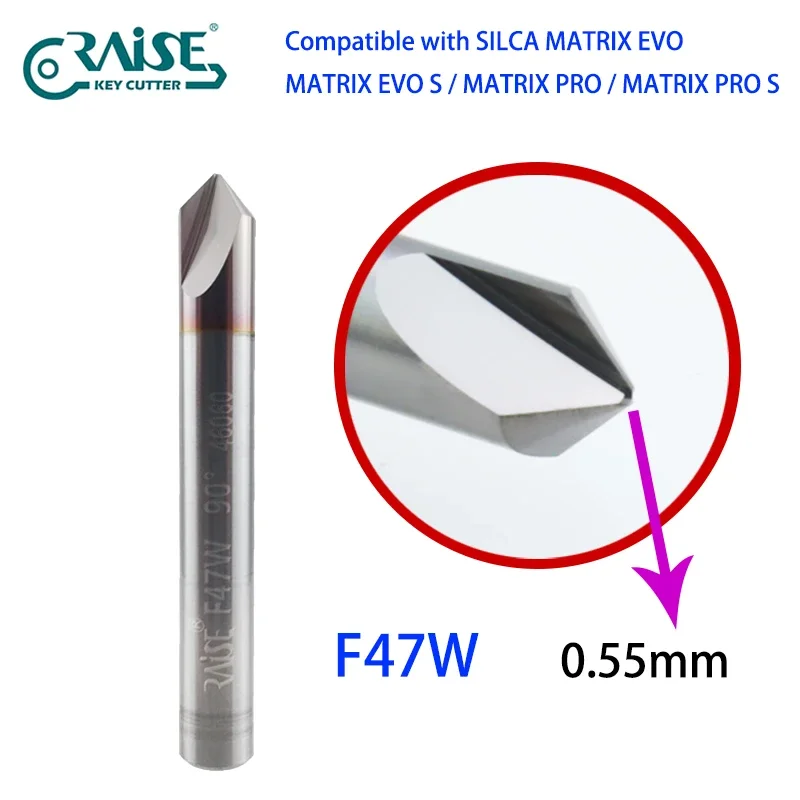 

0.55mm 90 degrees F47W T47W Carbide Cutter Tracer Compatible with SILCA MATRIX EVO/MATRIX EVO S/MATRIX PRO/MATRIX PRO S