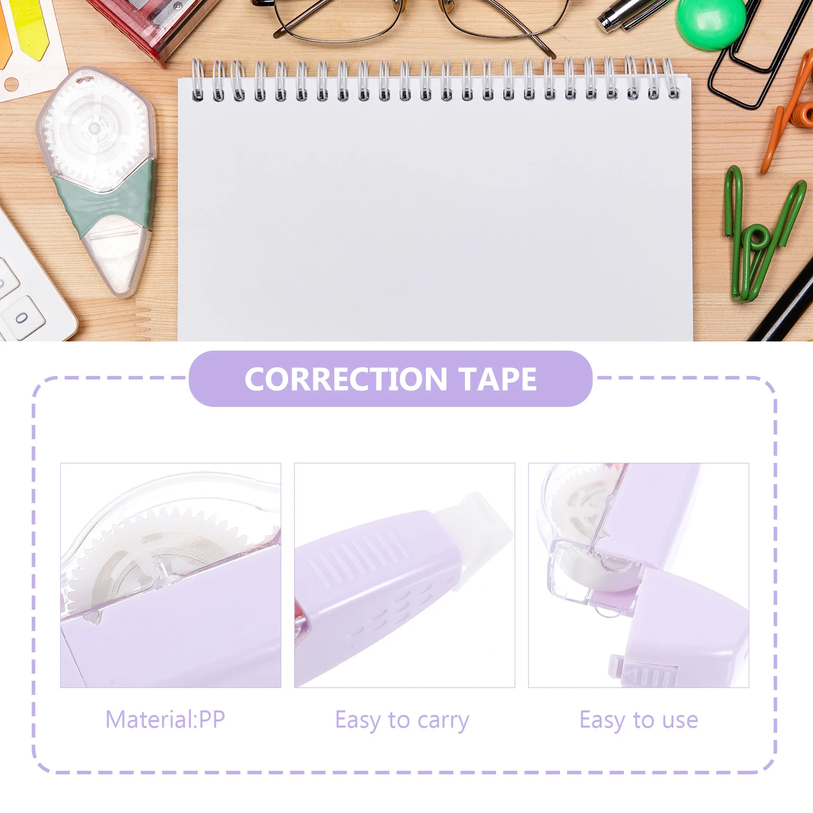 

4Pcs Correction Tape Set Portable Convenient Tapes for Writing Studying Practical Accessory for Teens