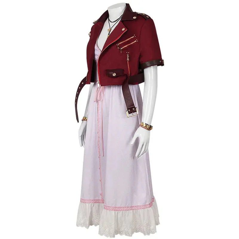 25COSGame فاينل فانتسي ايريس أزياء تنكرية بأكمام قصيرة فستان علوي للهالوين ملابس تنكرية لحفلات الكرنفال للنساء