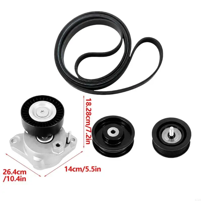 M76E Ersatz-Antriebsriemenspanner-Set mit Umlenkrolle und 6PK2404-Rippenriemen für ML350 C350 E350 Motorzubehörantrieb – Detail 6